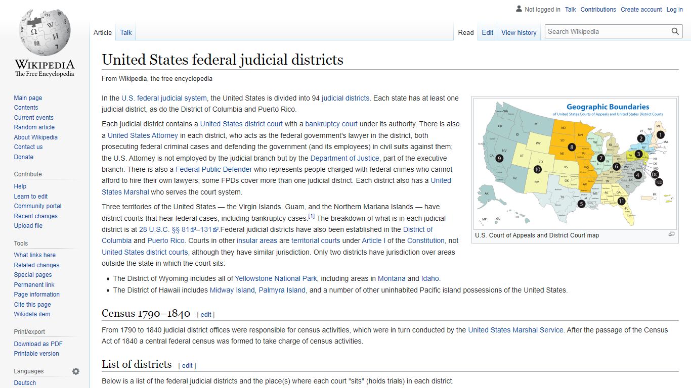 United States federal judicial districts - Wikipedia